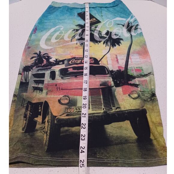 New Coca Cola Stretch Pencil Skirt Multicolored One Size - Picture 3 of 4